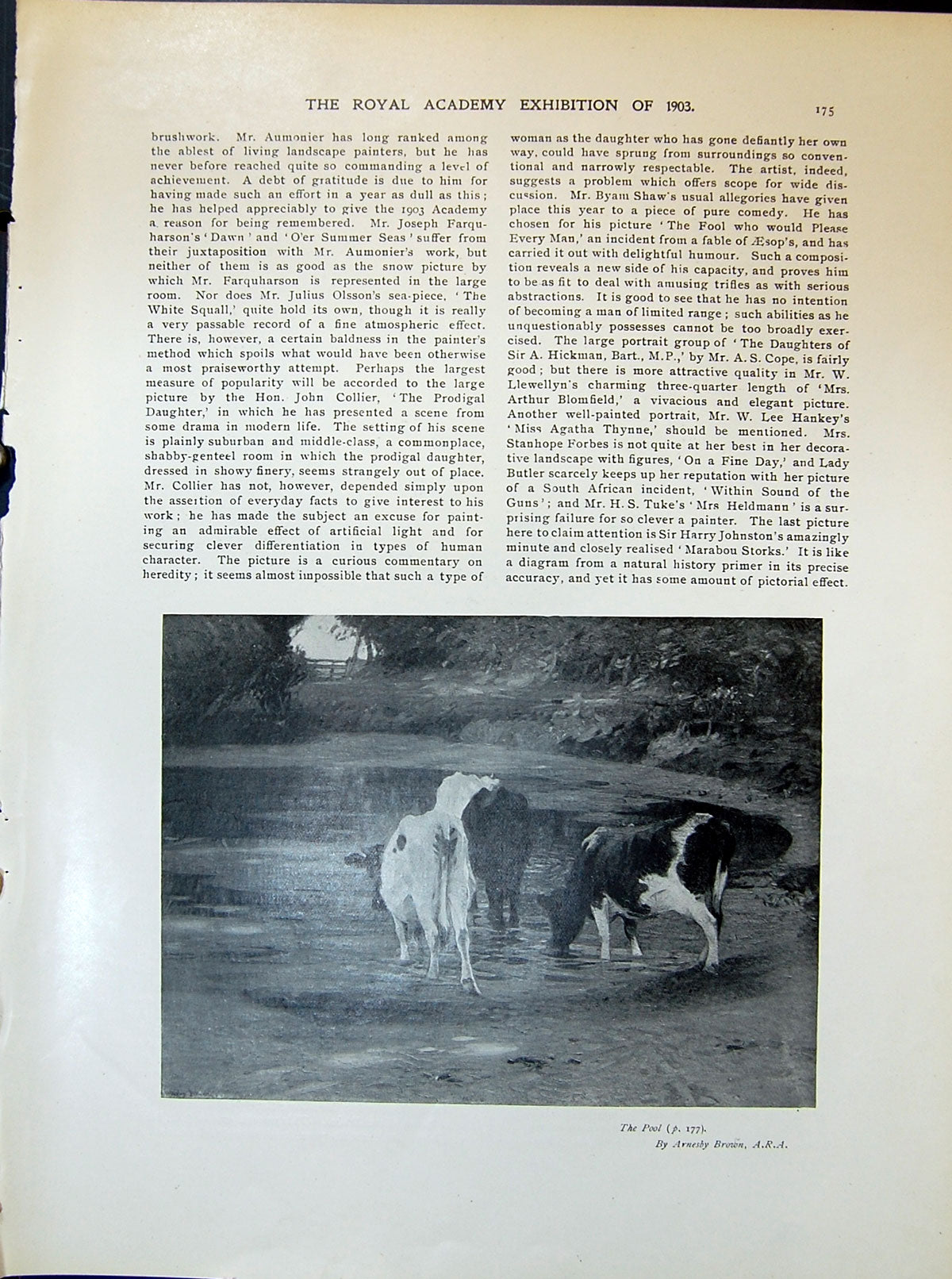 Old Cattle Pool Arnesby Brown Village Street Horses Kemp-Welch 1903 A 20th