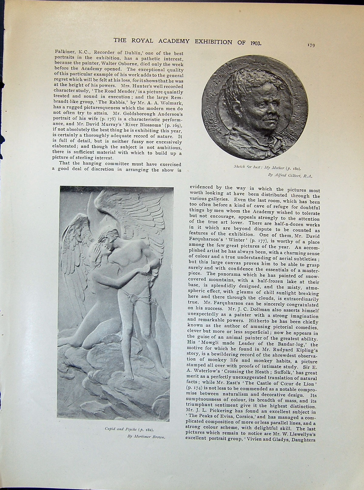 Old Cupid Psyche Brown Bust Mother Gilbert Springtide Life Colton 190 Victorian