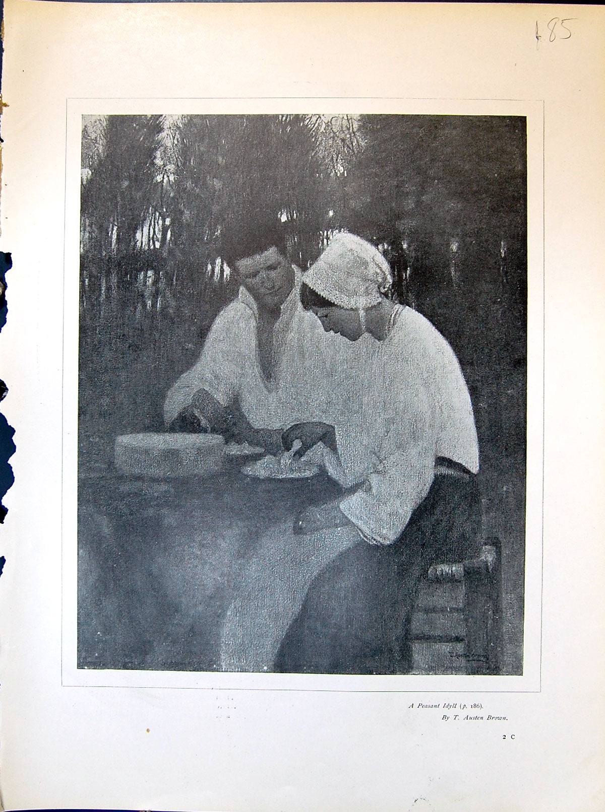 Old Peasant Idyll Man Lady Brown Breton Mill Alfred Withers 1903 Art 20th