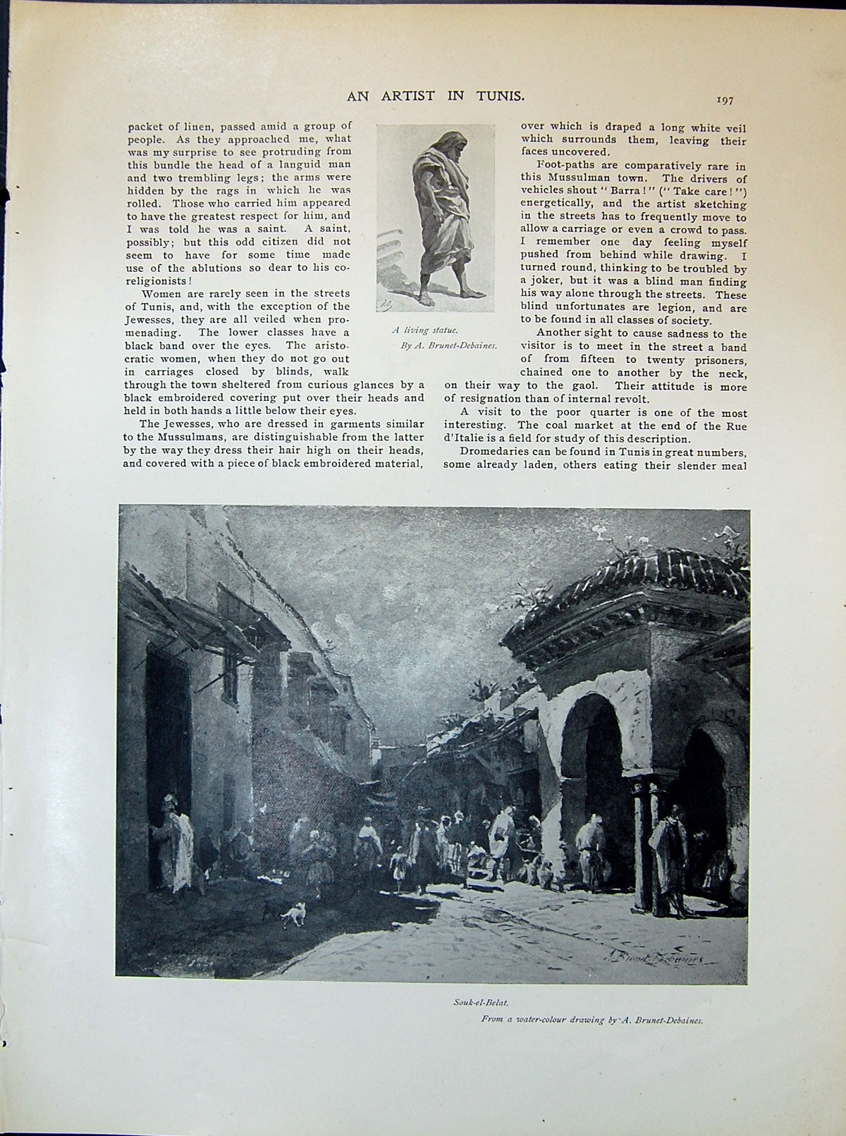 Old Living Statue Souk-El-Belat Brunet-Debaines Mosque Sidisid 1903 A 20th