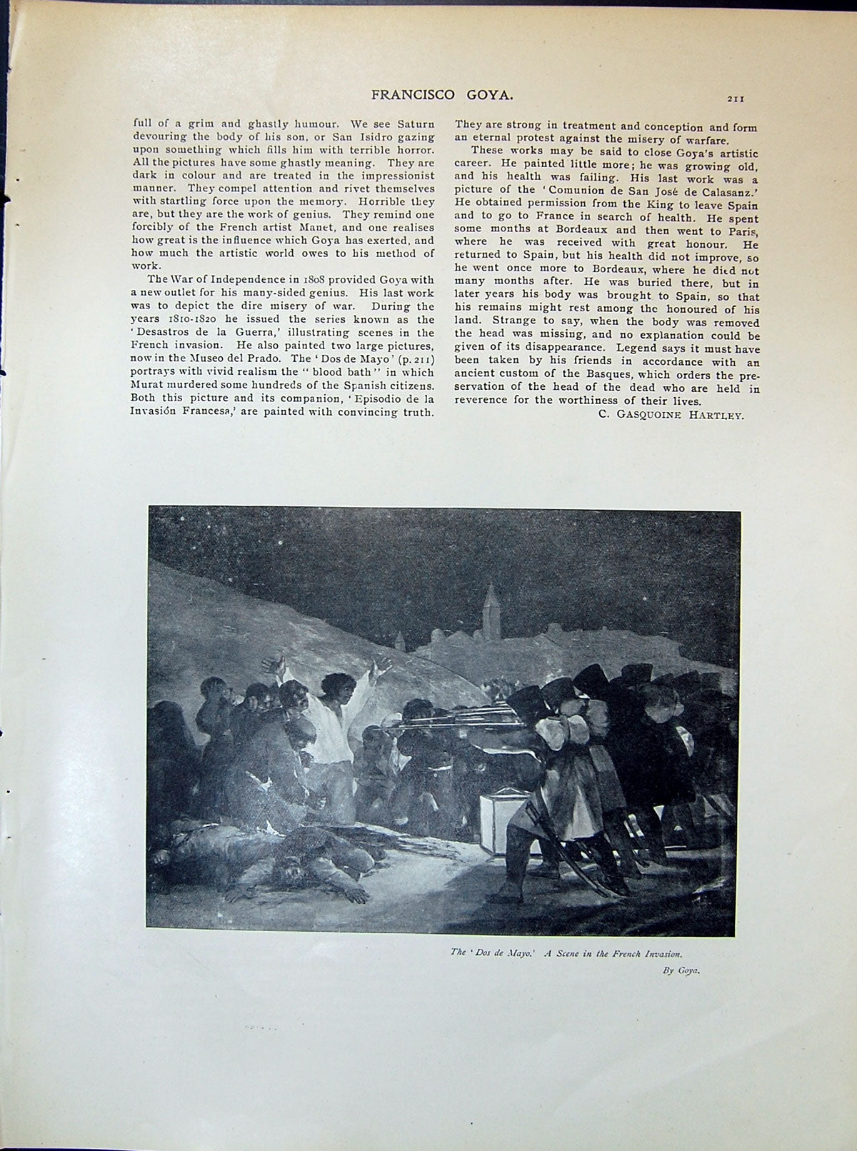 Old Dos Mayo French Invasion Goya Bras De Seine Pont L'Arche 1903 Art 20th