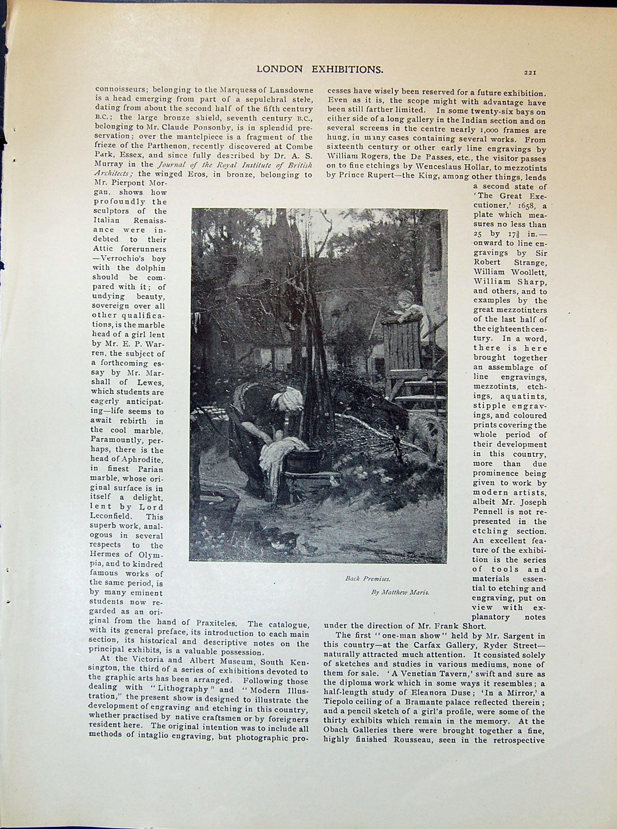 Old Back Premises Matthew Maris Lady Washing Ram'S Head Sheep 1903 Ar 20th
