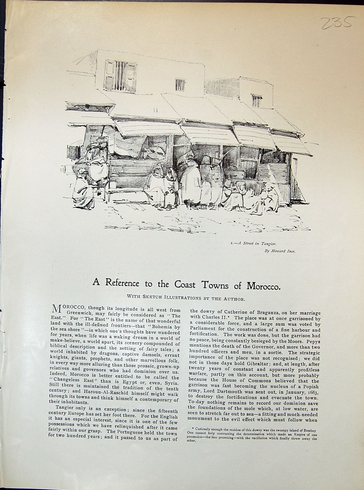 Old Street Scene Tangier Howard Ince Kasbah Mosque Door 1903 Art Jour 20th