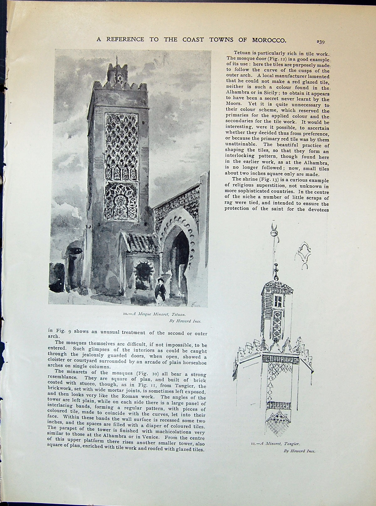 Old Mosque Minaret Tetuan Howard Ince Shrine Town Gate 1903 Art Journ 20th