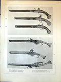 Old Weapons Snaphance Flint-Lock Pistol Bronze Cannon Sword 1903 Art 20th