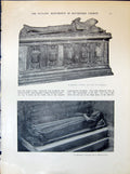 Old Monument William Lora Ros Margaret Bottesford Church Rutland 1903 20th