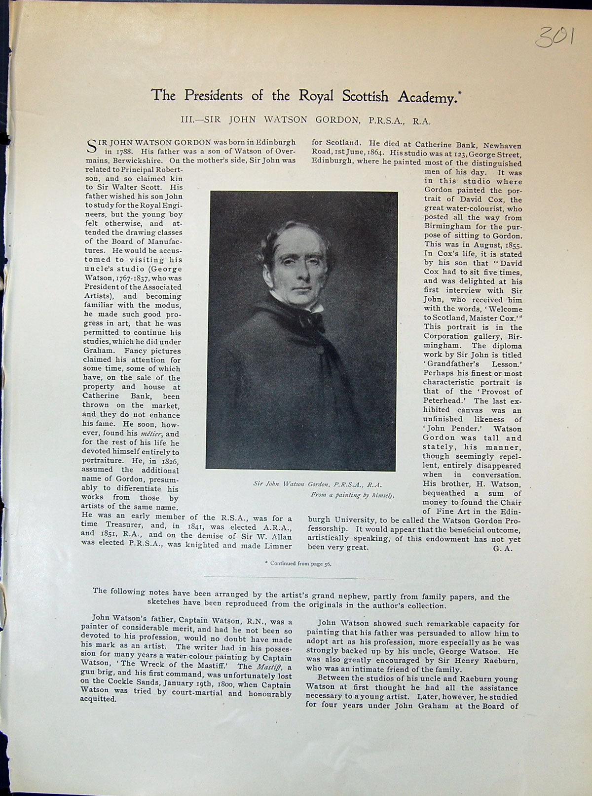 Old Print Sir John Watson Gordon Walter Scott Lady Gray 1903 Art Journal 20th