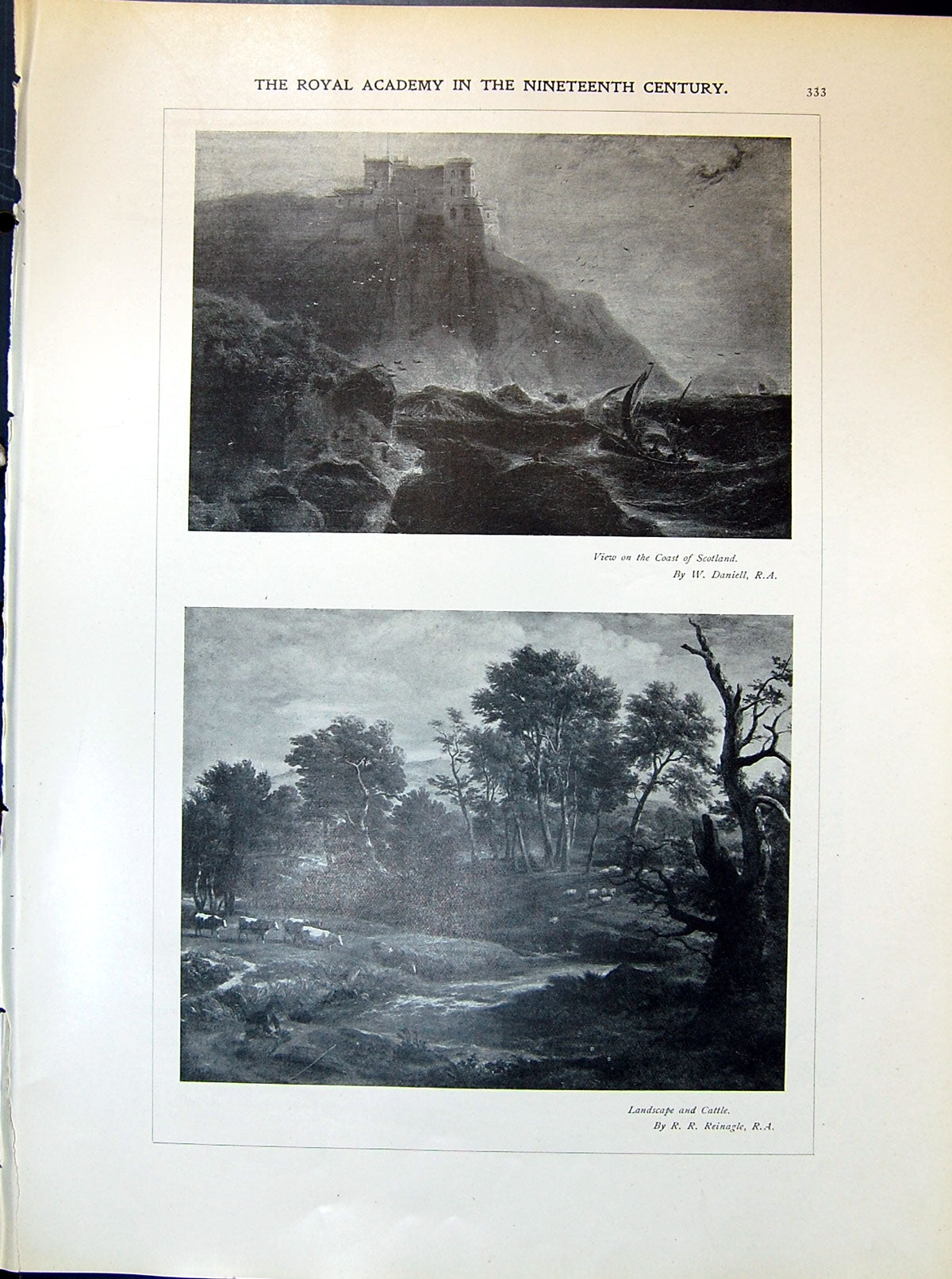 Old Coast Scotland Daniell Landscape Cattle Reingale Disconsolate 190 20th