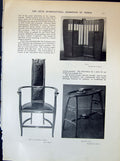 Old 1903 Art Exhibition Venice Screen Chair Occasional Table Stained 20th