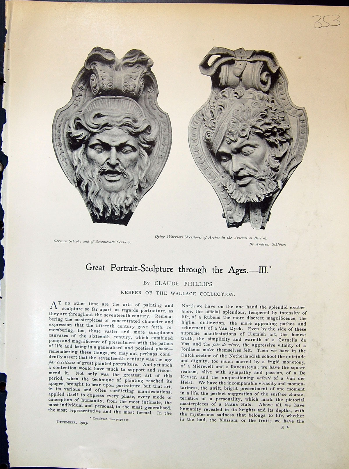 Old Dying Warriors Keystone Arches Berlin Germany Louis Xiv Marble 19 20th