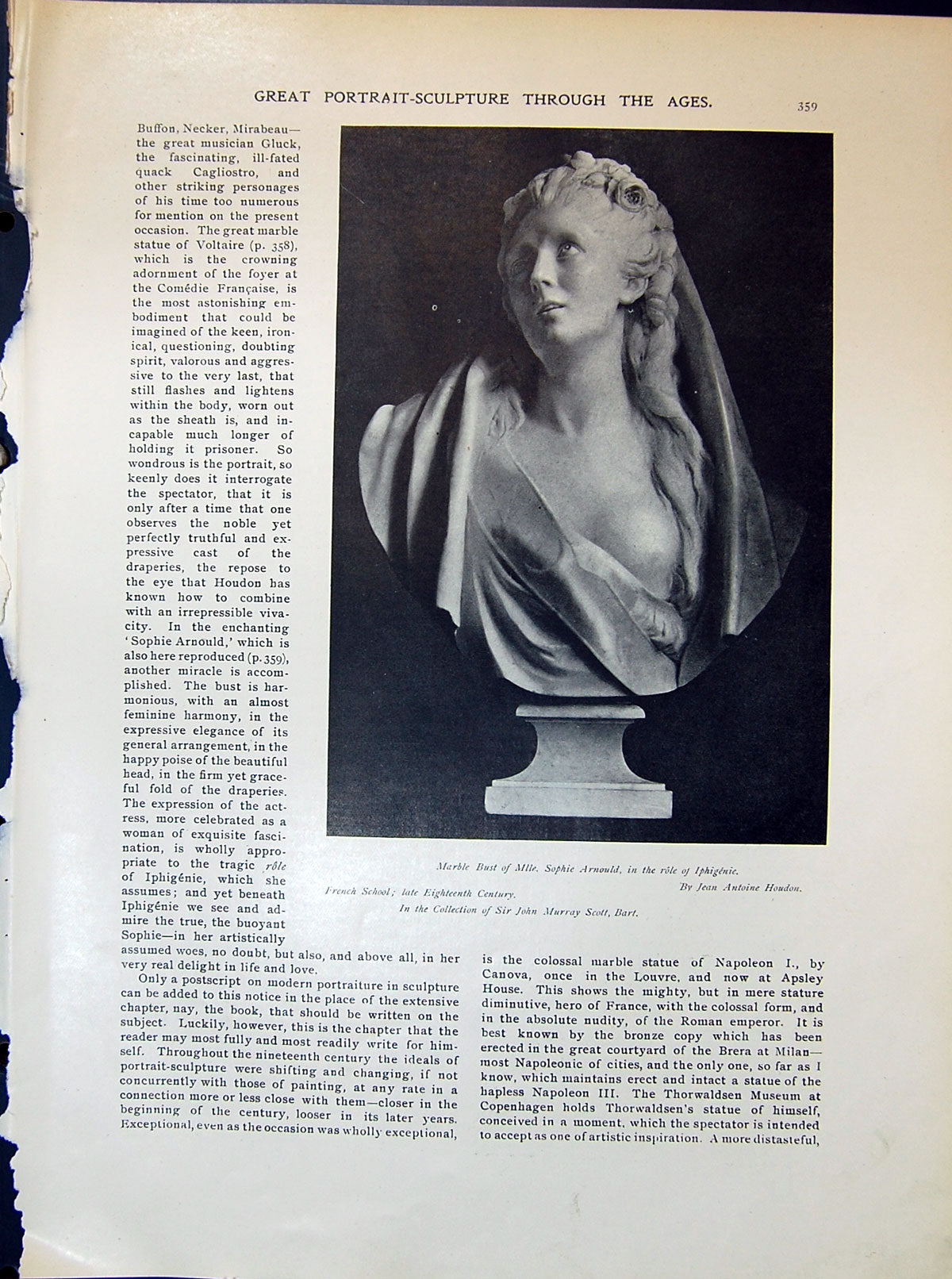 Old Marble Bust Sophie Armould Iphigenie Bronze Dalou Rodin 1903 Art 20th