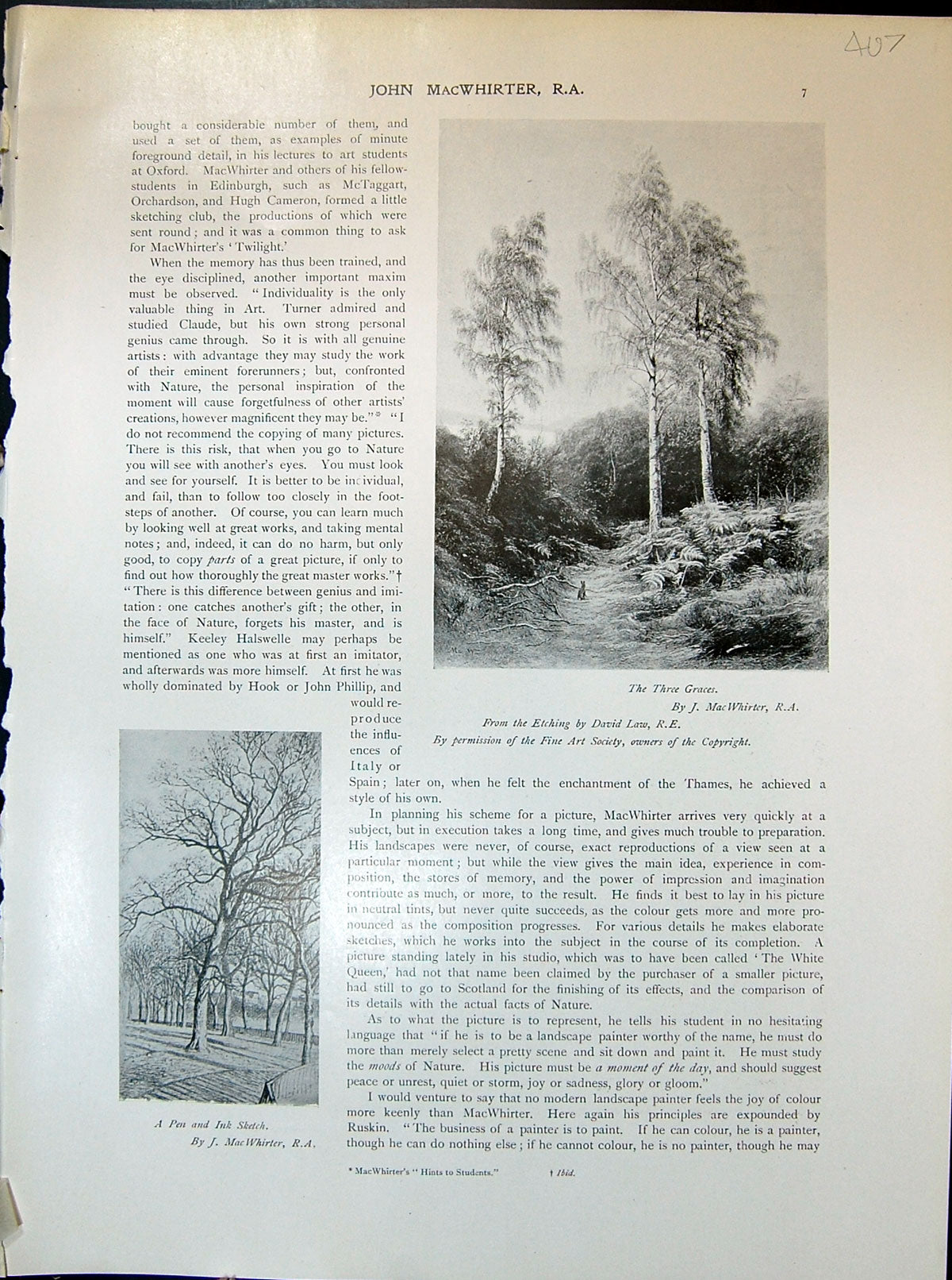 Old Three Graces Trees Macwhirter Switzerland Edinburgh Salisbury 190 20th