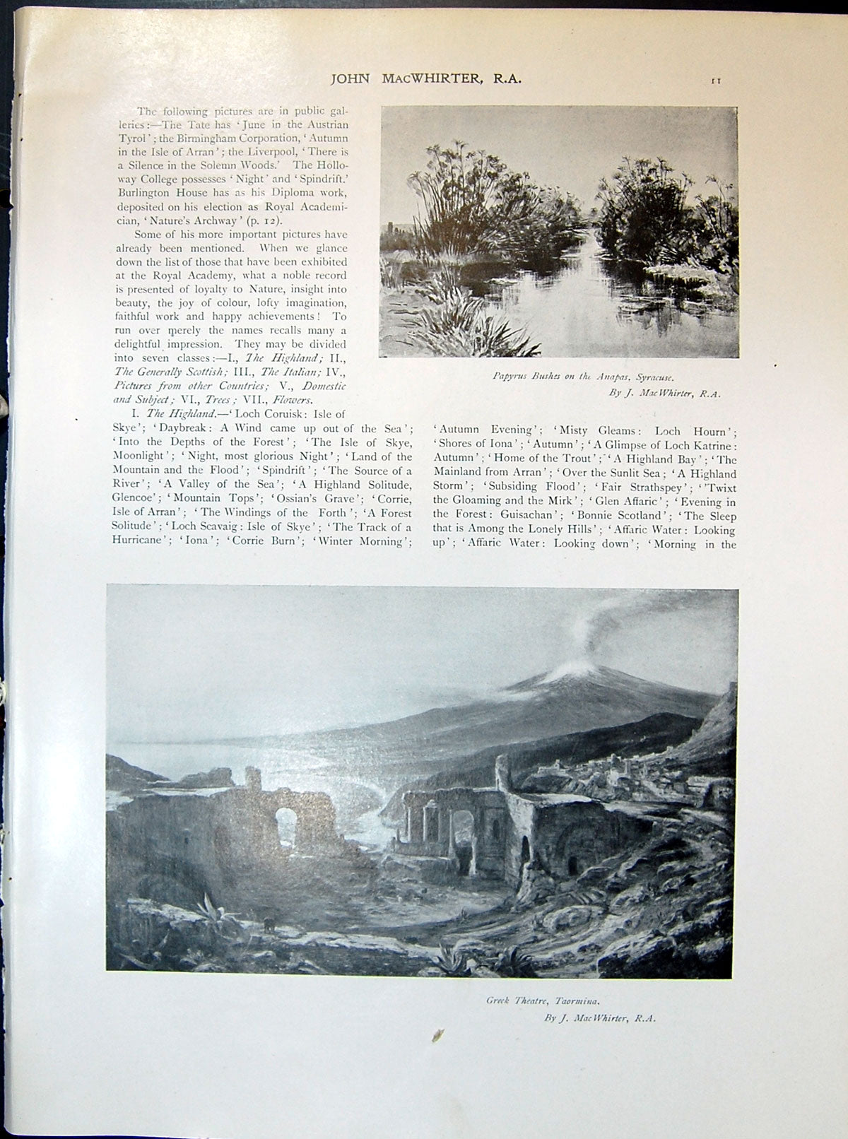 Old Papyrus Bushes Anapas Syracuse Greek Theatre Taormina Macwhirter
