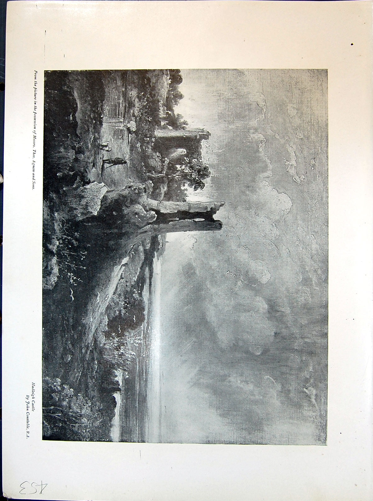 Antique Old Print View Hadleigh Castle Ruins John Constable 1903 Art Journal
