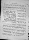Antique Old Print Map Dorchester England Bridport Black Down Cassell C1882 19th