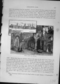Antique Old Print Netley Abbey Hospital Architecture England Cassell C1882 19th