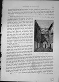Original Old Antique Print King John'S Palace Southampton England Cassell C1882