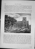 Antique Old Print St. Mary'C Church Bury St. Edmunds England Cassell C1882 19th