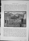 Original Old Antique Print Raglan Village Street Scene Cassell C1882 Victorian