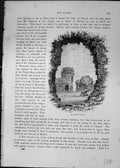 Original Old Antique Print Flint Castle Ruins War Gun Cassell C1882 Victorian