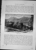 Original Old Antique Print Taymouth Castle Mountains Trees Cassell C1882 19th