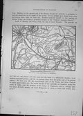 Old Antique Print Map River Servern Shrewsbury Ironbridge Cassell C1882 19th