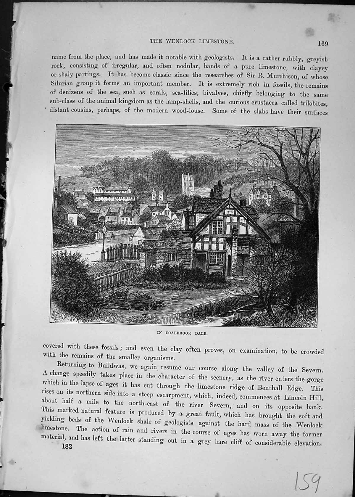 Original Old Antique Print Coalbrook Dale Houses Architecture Cassell C1882