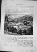 Old Antique Print River Severn Benthall Edge Railway Bridge Cassell C1882 19th