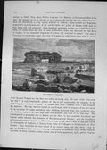 Original Old Antique Print Excavations Uriconium Ruins Cassell C1882 Victorian