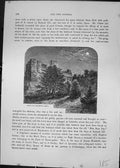 Old Antique Print Ruisn Leicester Abbey Ruins Architecture Cassell C1882 19th
