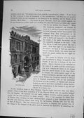 Original Old Antique Print Stone Bow Architecture Cassell C1882 19th