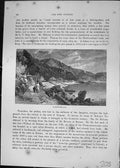 Original Old Antique Print Babbicombe Bay Mountains Beach Cassell C1882 19th