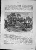 Original Old Antique Print Scene High Street Houses Horses Cart Cassell C1882