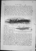 Original Old Antique Print Cardiff Castle River Wales Cassell C1882 Victorian