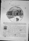 Original Old Antique Print Bishop'S Gateway Llandaff Arms Wales Cassell C1882