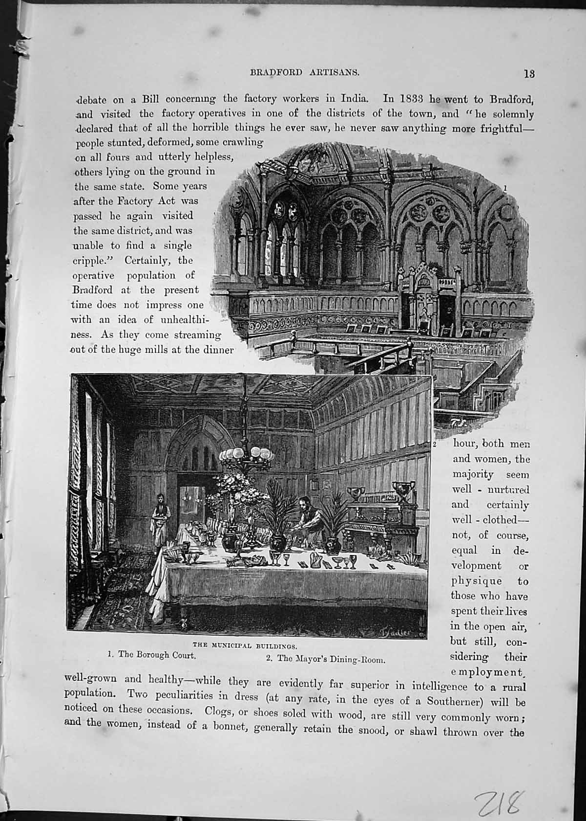 Old Municipal Buildings Brough Court Mayor'S Dining Room Cassell C188 Victorian