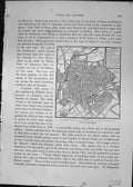 Old Antique Print Map Leicester County Gaol Architecture Cassell C1882 19th