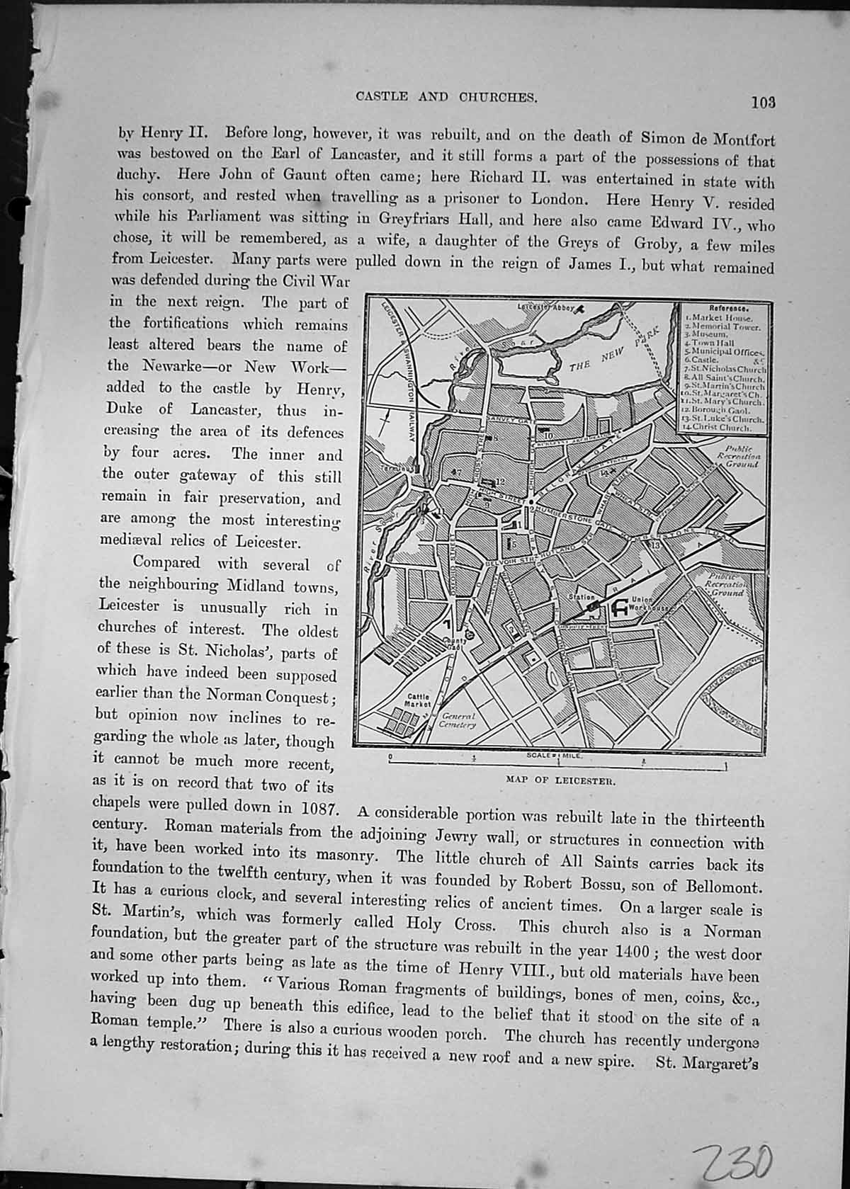 Old Antique Print Map Leicester County Gaol Architecture Cassell C1882 19th