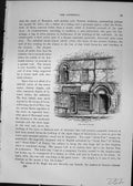Antique Print Jew'S House Grotesque Figure Lincoln Cathedral Cassell C1882