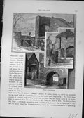 Old Antique Print Southampton West Well Tower Architecture Cassell C1882 19th
