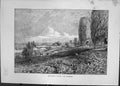 Antique Old Print Rhuddlan Castle Marshes Animals River Bridge Cassell C1882