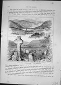 Original Old Antique Print Valley Glendalough Mountains Ireland Cassell C1882