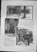 Old Lincoln Cathedral Angel Choir Cloisters High Bridge Cassell C1882 Victorian