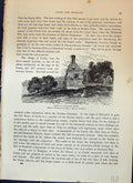 Original Old Antique Print Ruins Bradgate House England Cassell C1882 Victorian