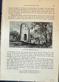 Original Old Antique Print Ruins Ulverscrt Priory Architecture Cassell C1882