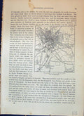 Antique Old Print Map Street Plan Bedford England River Ouse Cassell C1882 19th