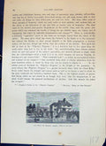 Original Old Antique Print Prison Bedford Bridge River Boat Cassell C1882 19th