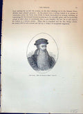 Original Old Antique Print Portrait John Knox Scotland Cassell C1882 Victorian