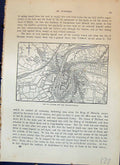 Old Antique Print Map Street Plan Durham England River Wear Cassell C1882 19th