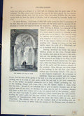 Original Old Antique Print Galilee Tomb Bede Durham Cathedral Cassell C1882